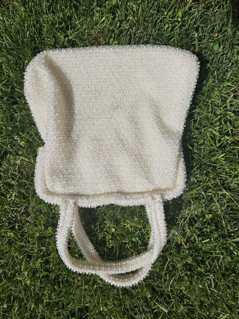 Pearl-Embellished Ivory Handbag Bag - Picture 2 of 9